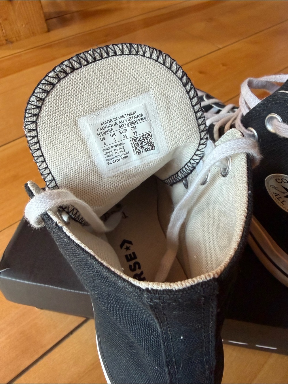 Converse Kids Black and White High-Top Canvas Sneakers - Picture 3 of 8